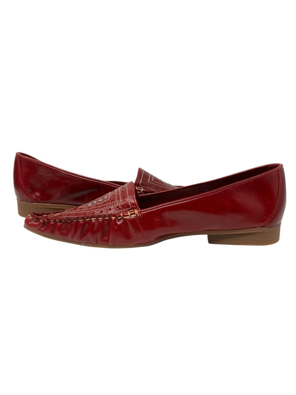 Jeffrey Campbell Red Leather Moccasin Flats - Picture 7 of 9